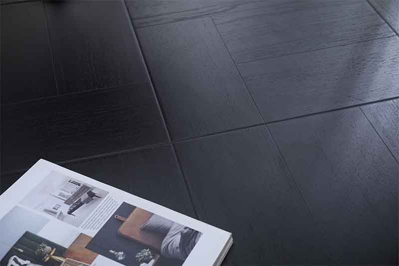 Black Fishbone Puzzle Laminate Flooring